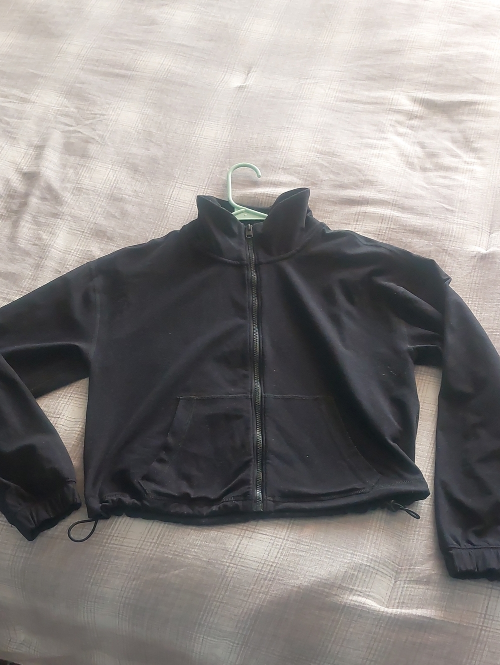 Abercrombie & Fitch Black Full-Zip Jacket With Cinched Waist - Size Xs